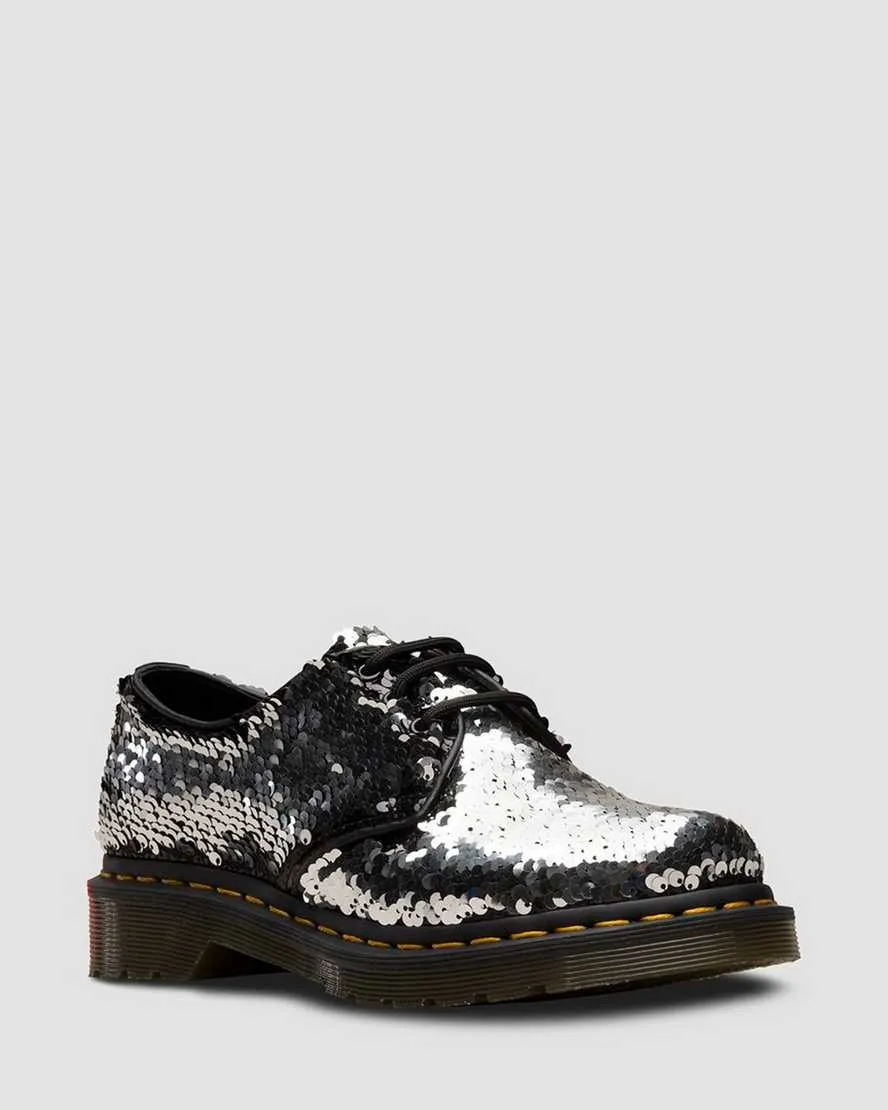 1461 Pascal Sequin Black Silver Shift Sequins Hydro Oxford Shoes