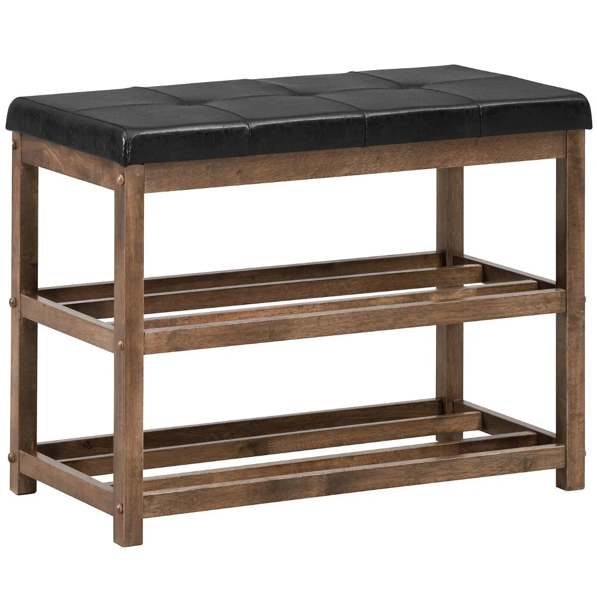 3 Tiers Shoe Storage Bench with Cushioned Seat