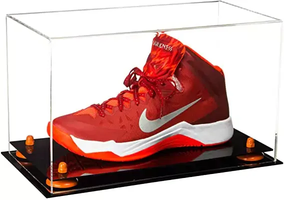 Acrylic Large Single Shoe Display Case for Basketball Shoe, Soccer, Football Cleat - 15x8x9 Clear (V11/A013)