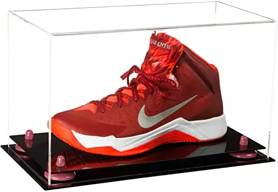 Acrylic Large Single Shoe Display Case for Basketball Shoe, Soccer, Football Cleat - 15x8x9 Clear (V11/A013)