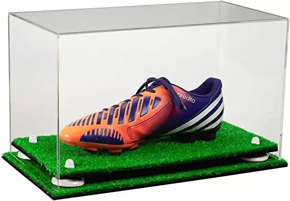 Acrylic Large Single Shoe Display Case for Basketball Shoe, Soccer, Football Cleat - 15x8x9 Clear (V11/A013)