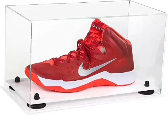 Acrylic Large Single Shoe Display Case for Basketball Shoe, Soccer, Football Cleat - 15x8x9 Clear (V11/A013)