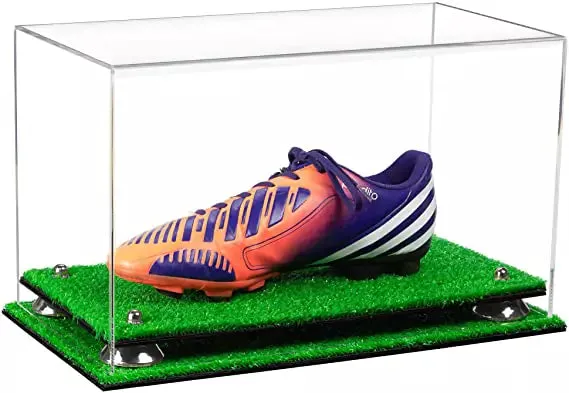 Acrylic Large Single Shoe Display Case for Basketball Shoe, Soccer, Football Cleat - 15x8x9 Clear (V11/A013)