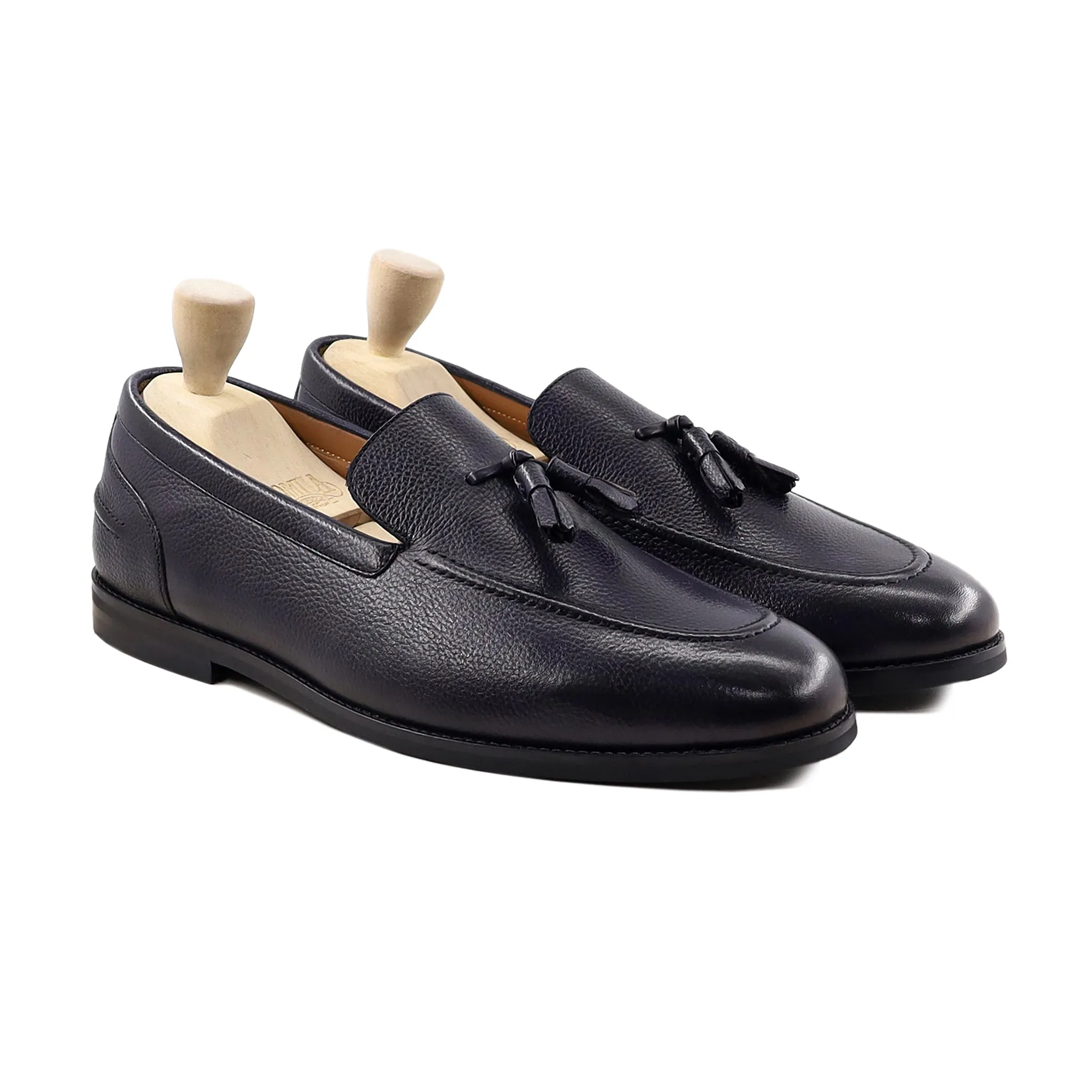 Arnet - Men's Dark Blue Pebble Grain Leather Loafer