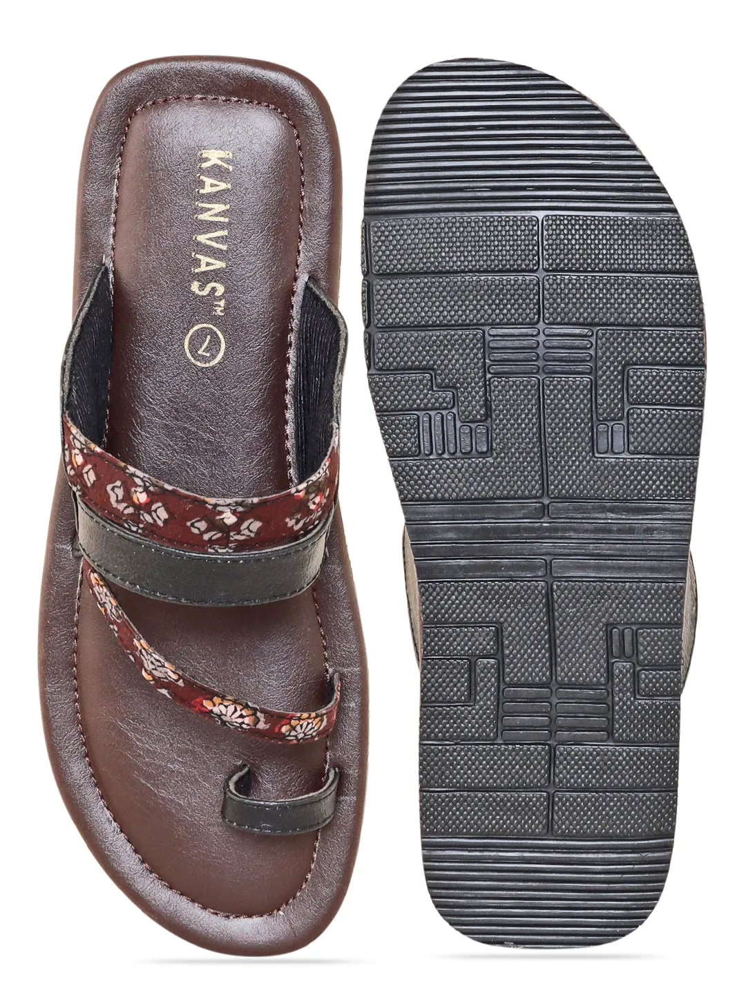 Block Print Strap Up Chappals