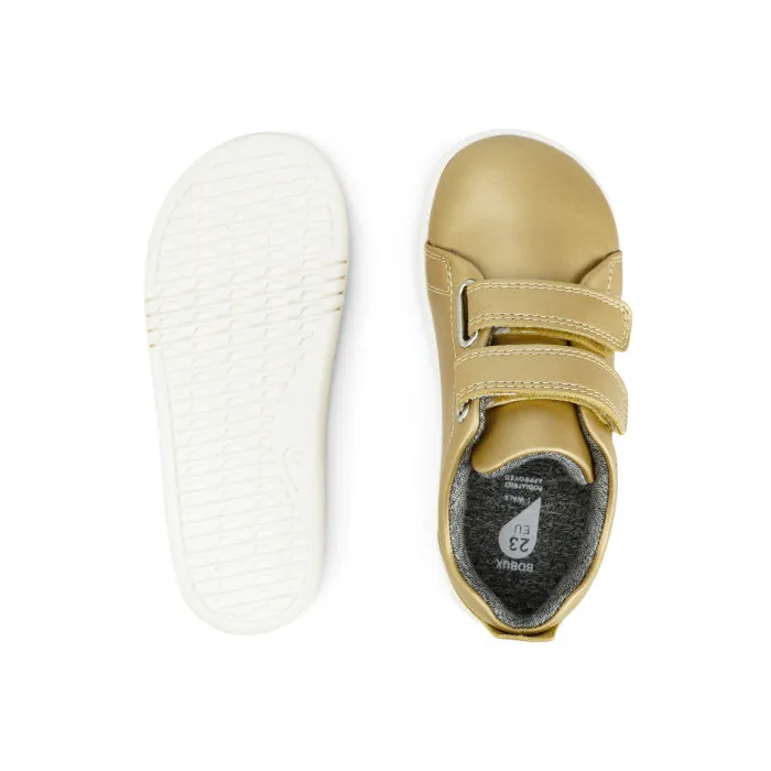 Bobux Iwalk Grass Court Gold Leather Trainer Gold