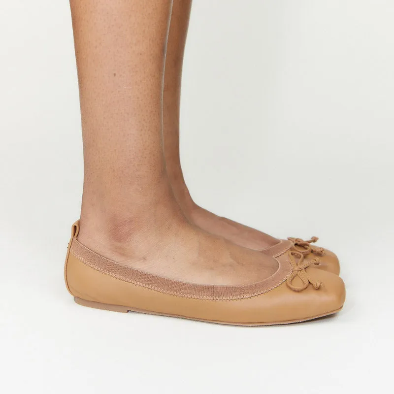 Caroline Ballet Flat in Whiskey Leather