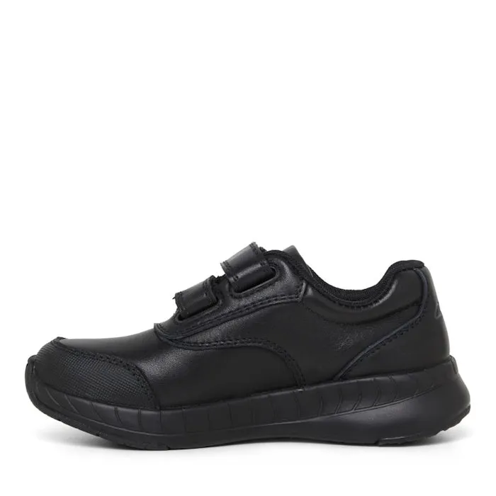 Clarks Hurry Black Leather School Shoe