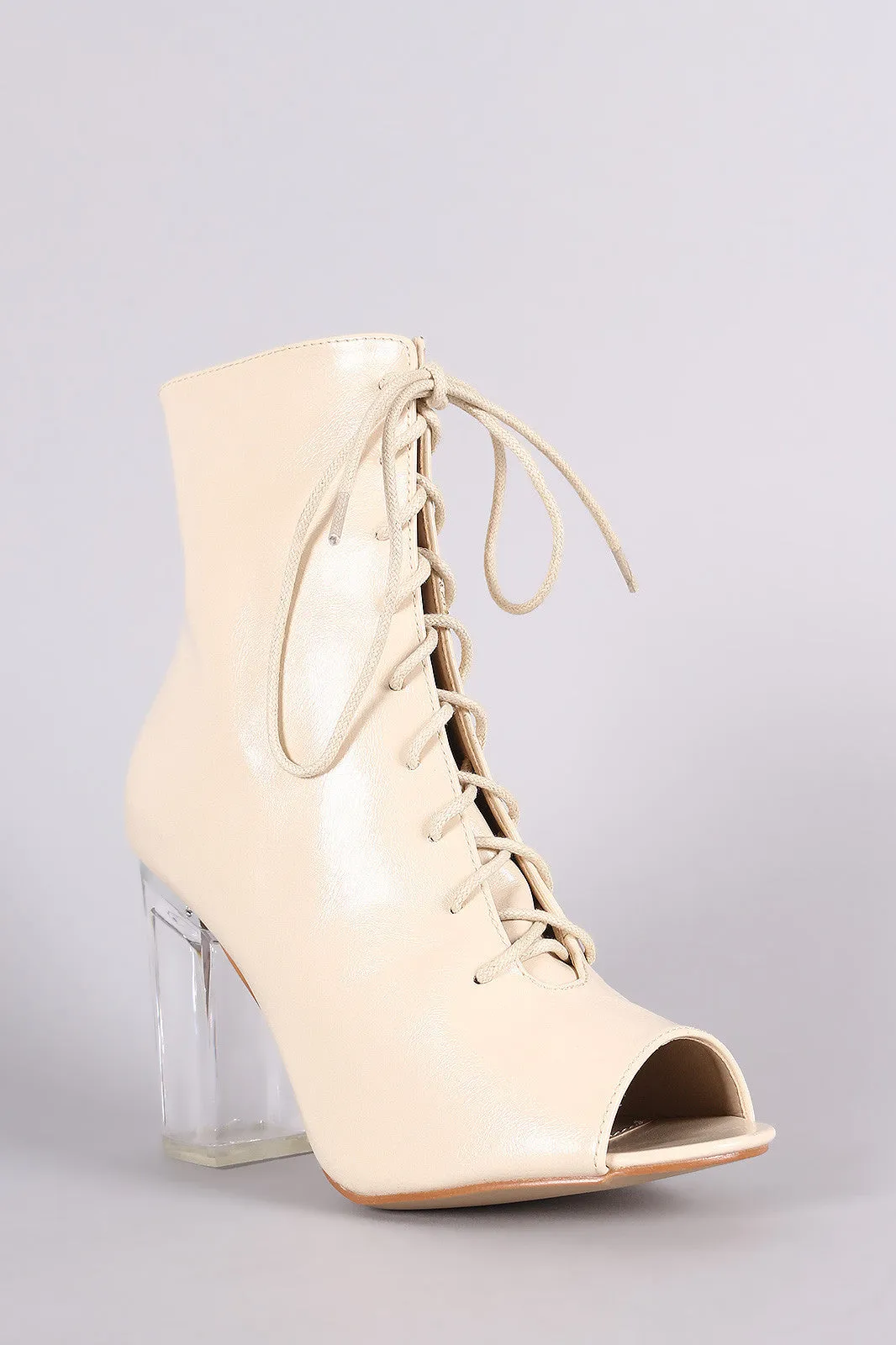 Gigi - Lucite Heeled Ankle Boots