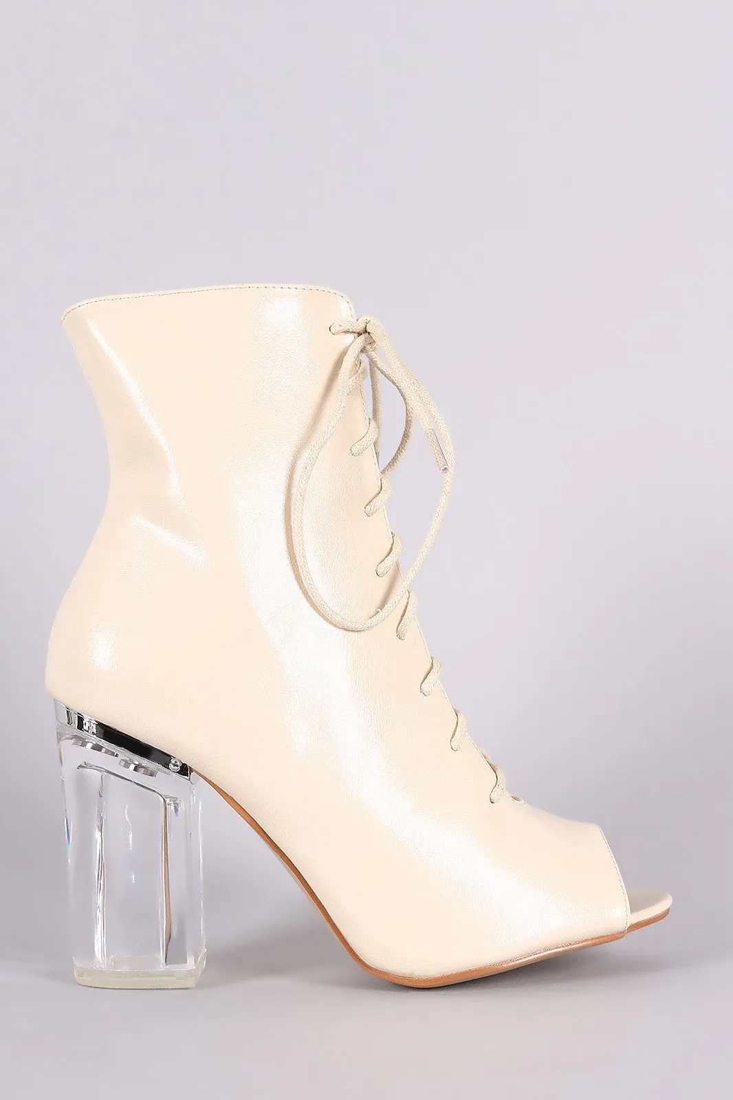 Gigi - Lucite Heeled Ankle Boots