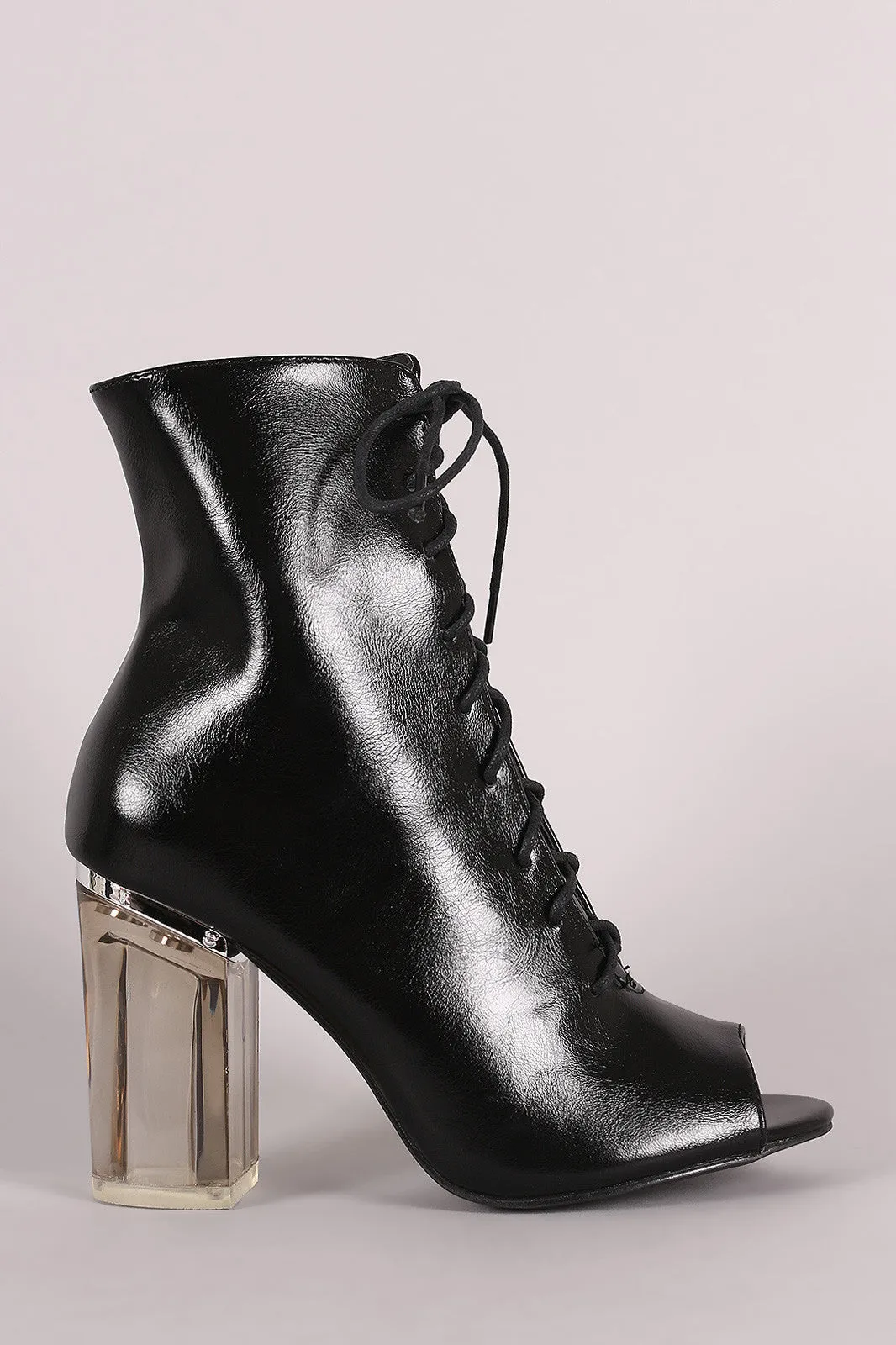 Gigi - Lucite Heeled Ankle Boots