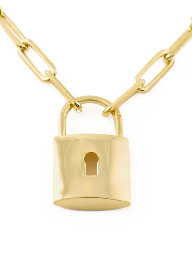 Gold Padlock Necklace