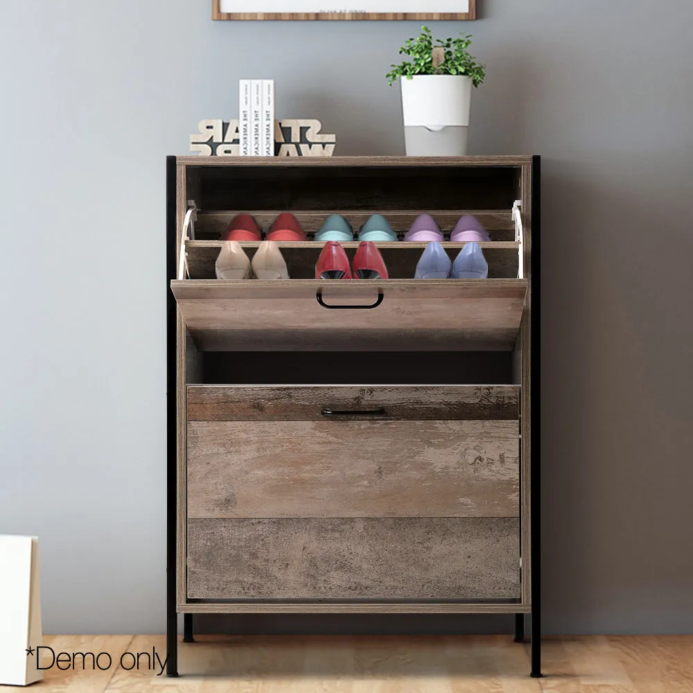 Industrial Style Wooden Vintage Shoe Rack Storage Cabinet Wood