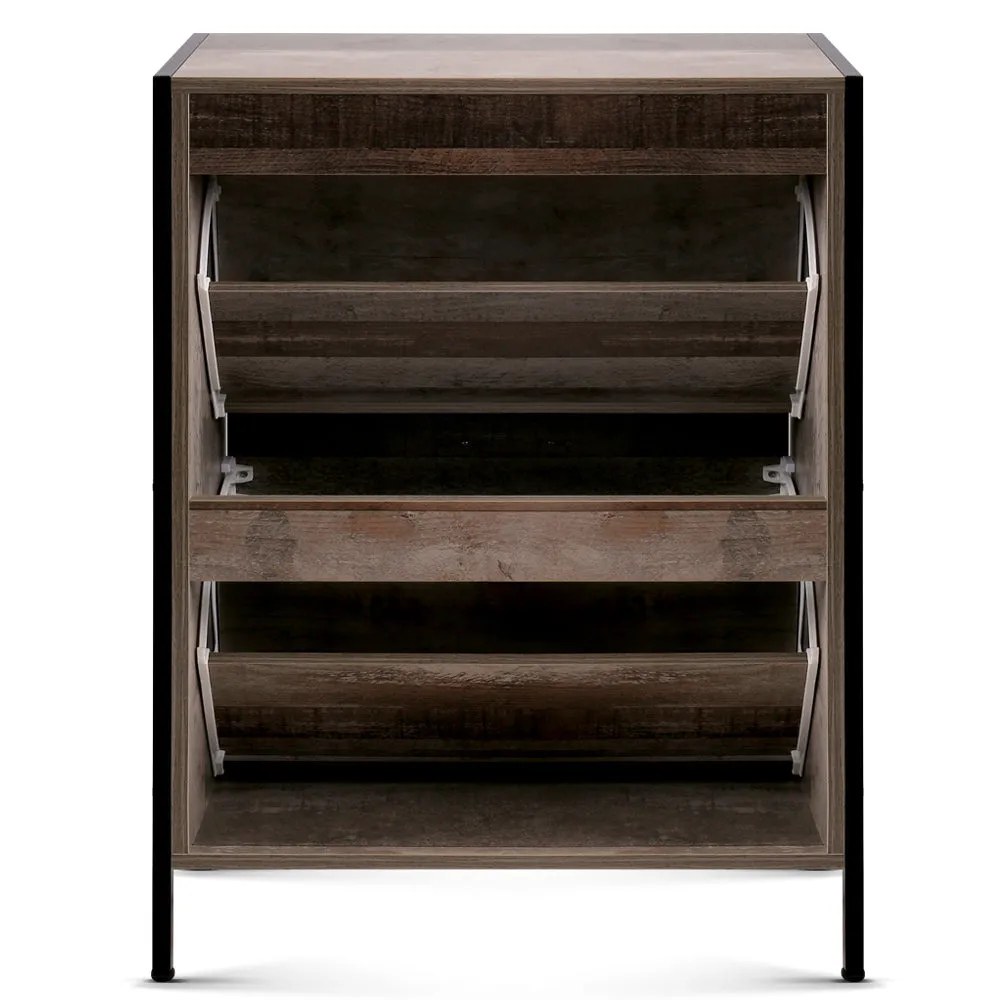 Industrial Style Wooden Vintage Shoe Rack Storage Cabinet Wood