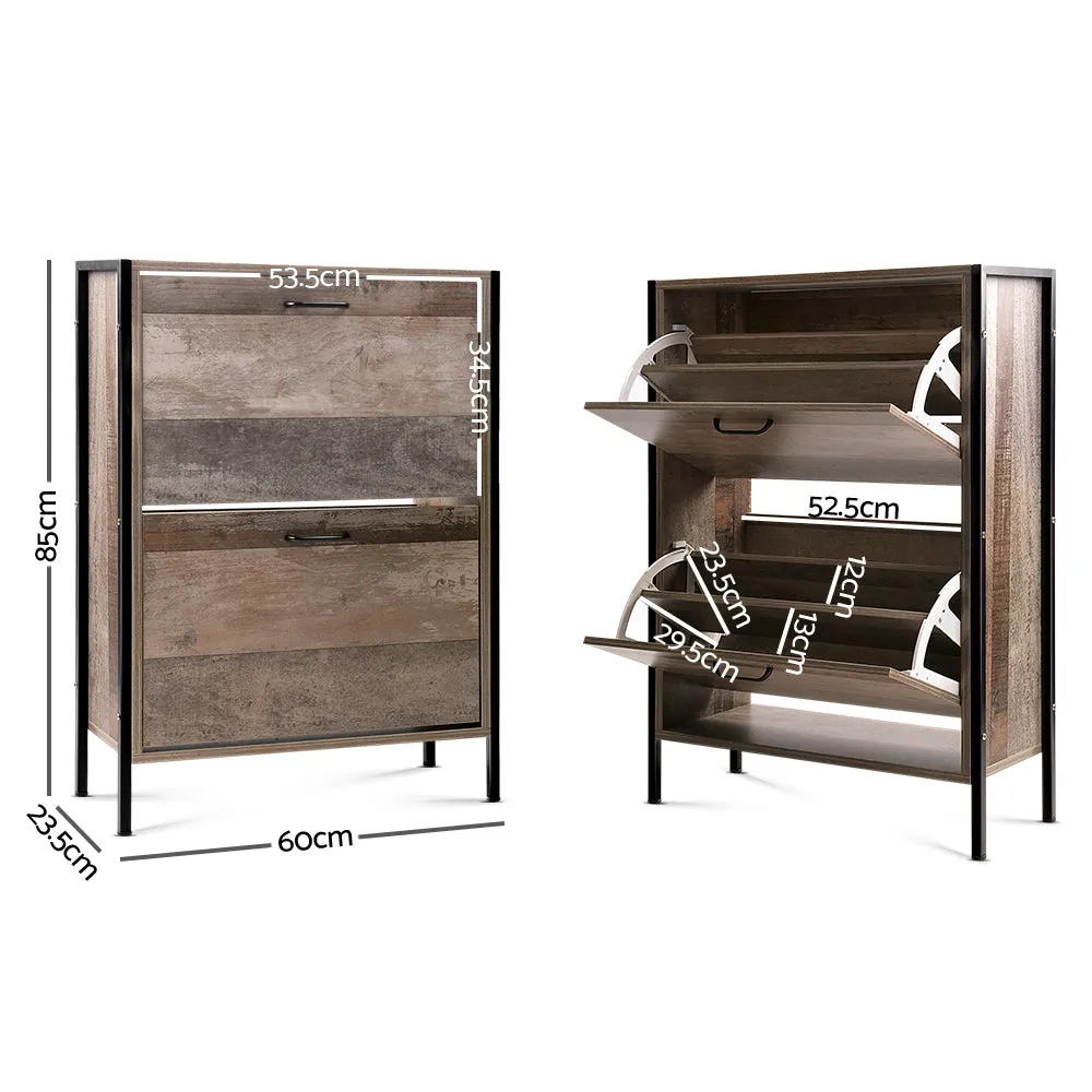 Industrial Style Wooden Vintage Shoe Rack Storage Cabinet Wood