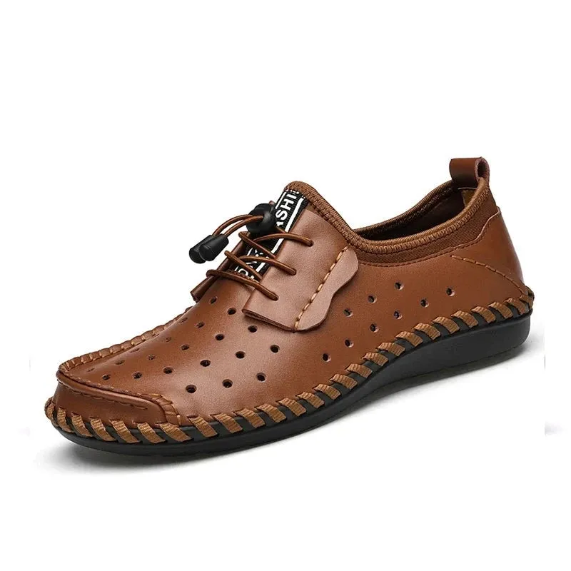 Men's Casual Shoes Summer Style Hollow Out Breathable Flats For Men Loafer Creepers Comfortable Shoes Big Plus Size 38-47