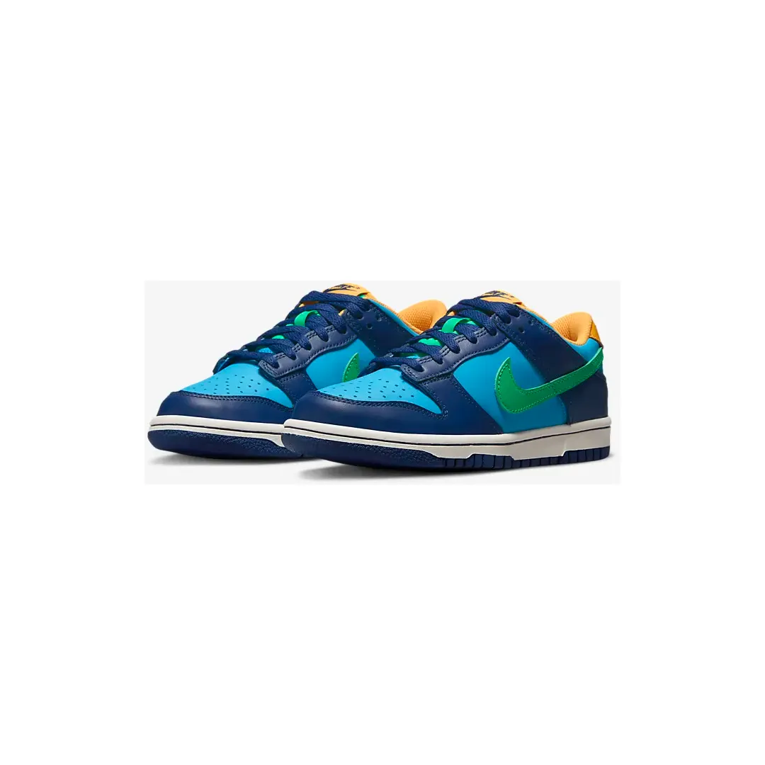 Nike Kid's Dunk Low Shoes - Baltic Blue / Deep Royal / Laser Orange / Electric Algae