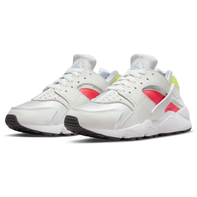 Nike Women's Air Huarache Shoes - White / Bright Crimson / Black / Volt