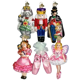 Old World Christmas The Nutcracker Glass Christmas Ornament Set