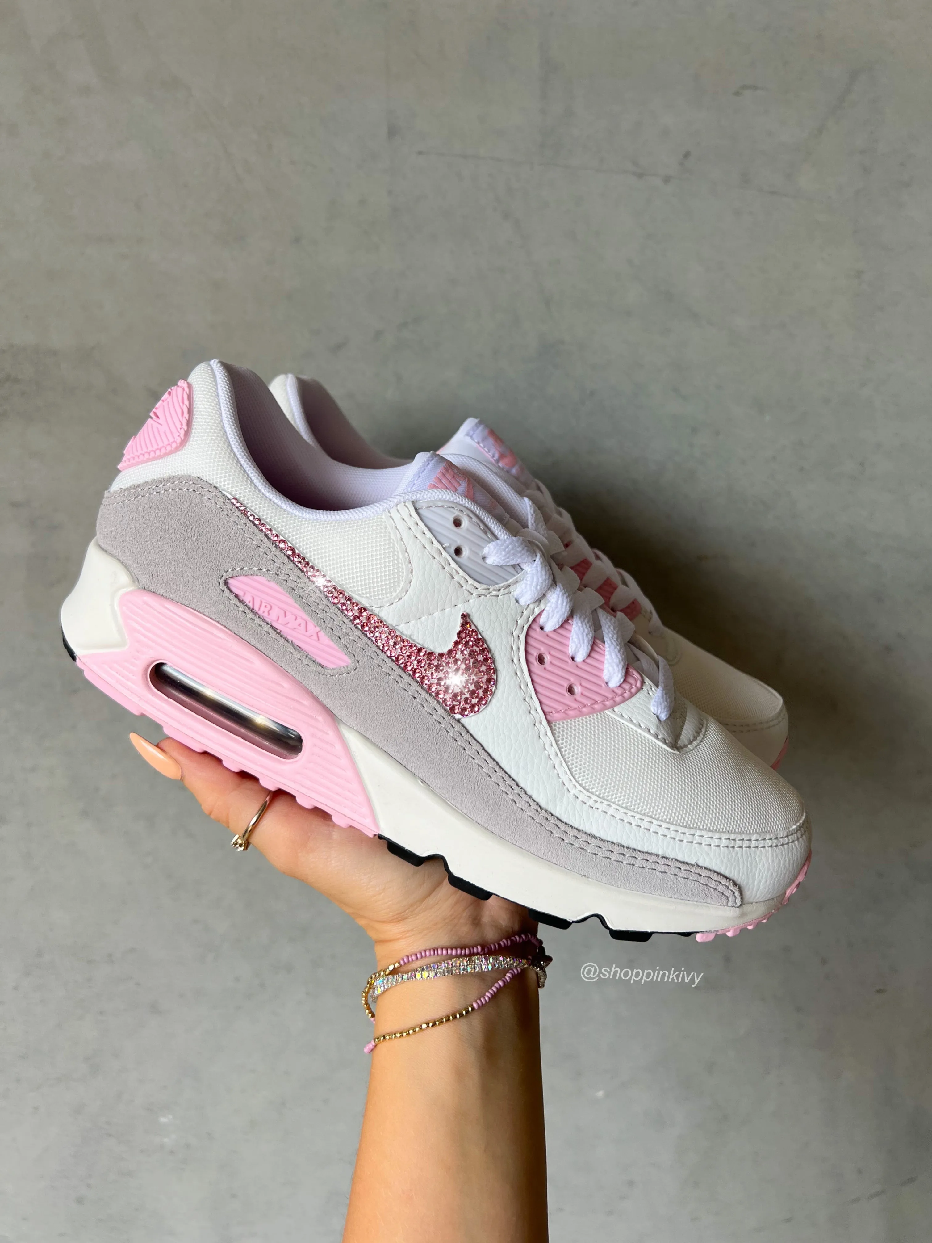 Pink Swarovski Womens Nike Air Max 90