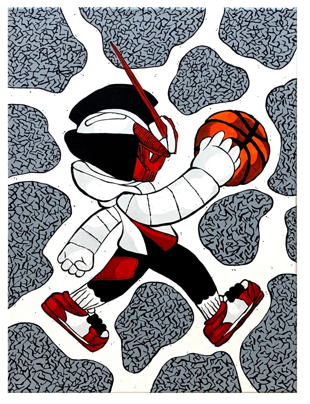 Quiccs x SneakerHereos Jumpman Original Acrylic Painting by Eric Pagsanjan