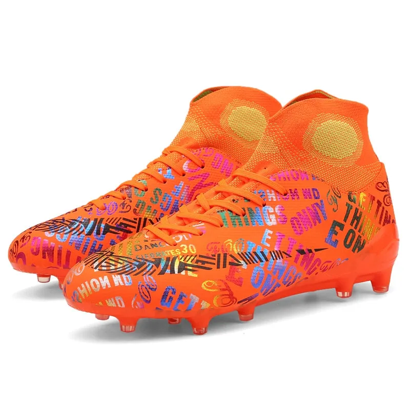 RoughSkin Dual Color Soccer Cleats with Laces/Ankle Support