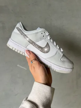 Silver Panda Swarovski Womens Nike Dunk Shoes