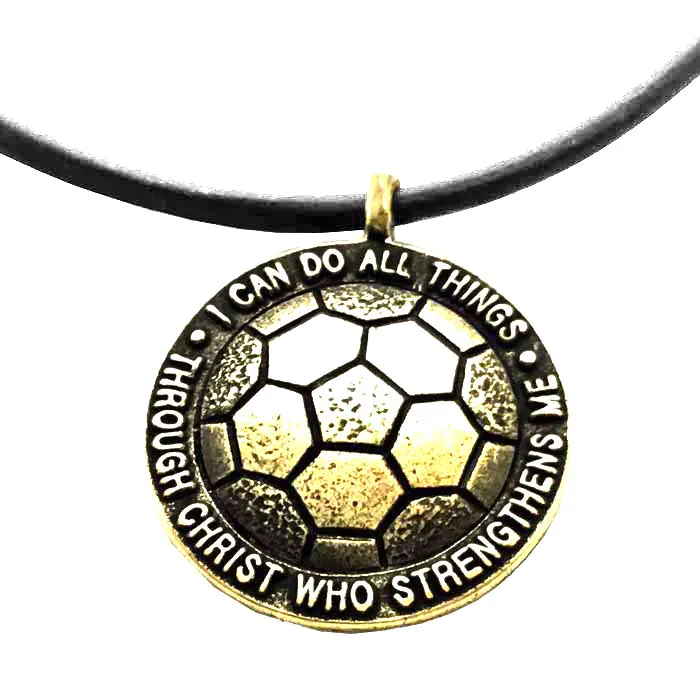 Soccer Necklace in Brass