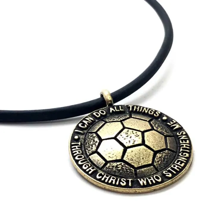 Soccer Necklace in Brass