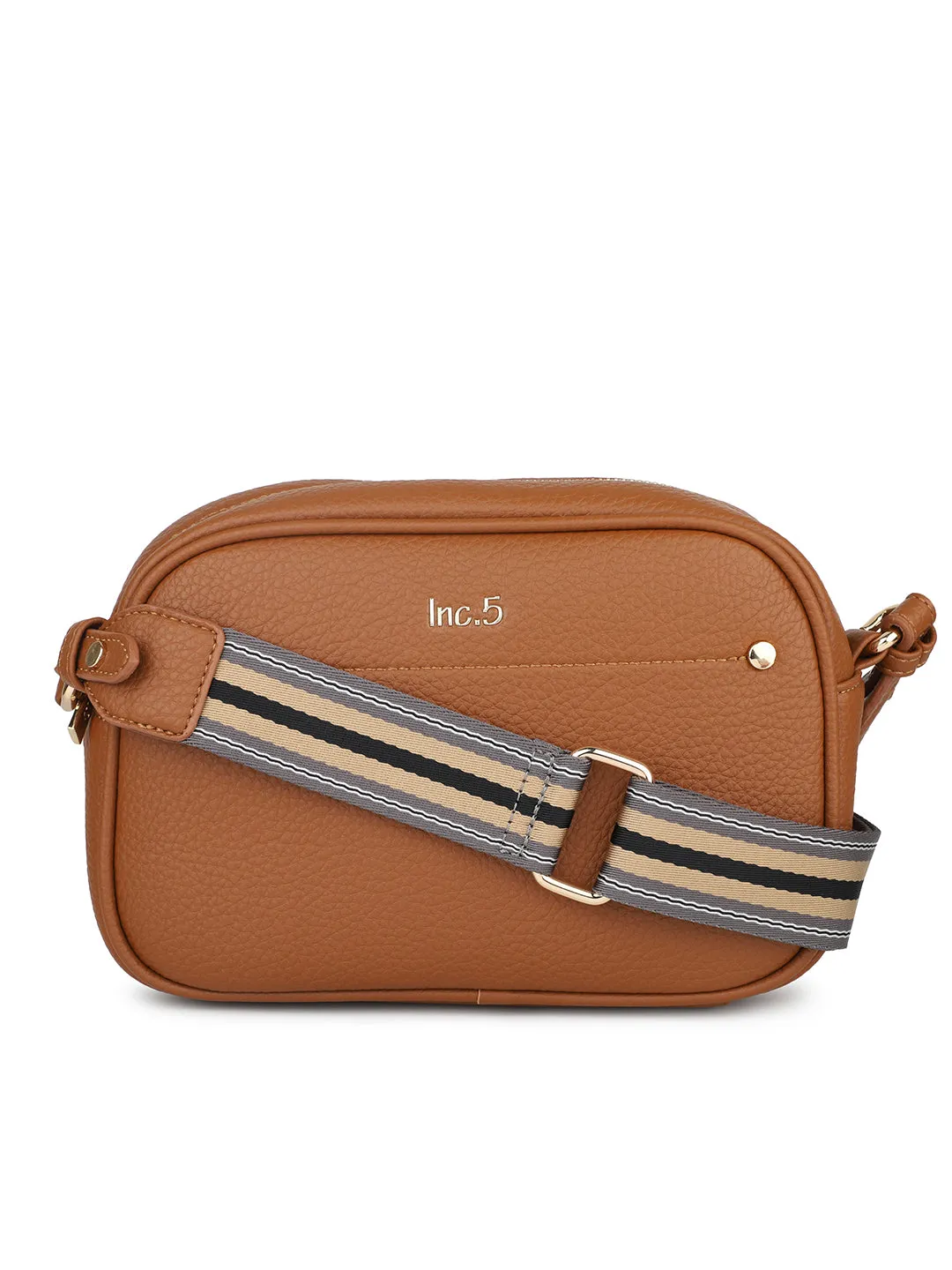 Women Tan Structured Sling Bag